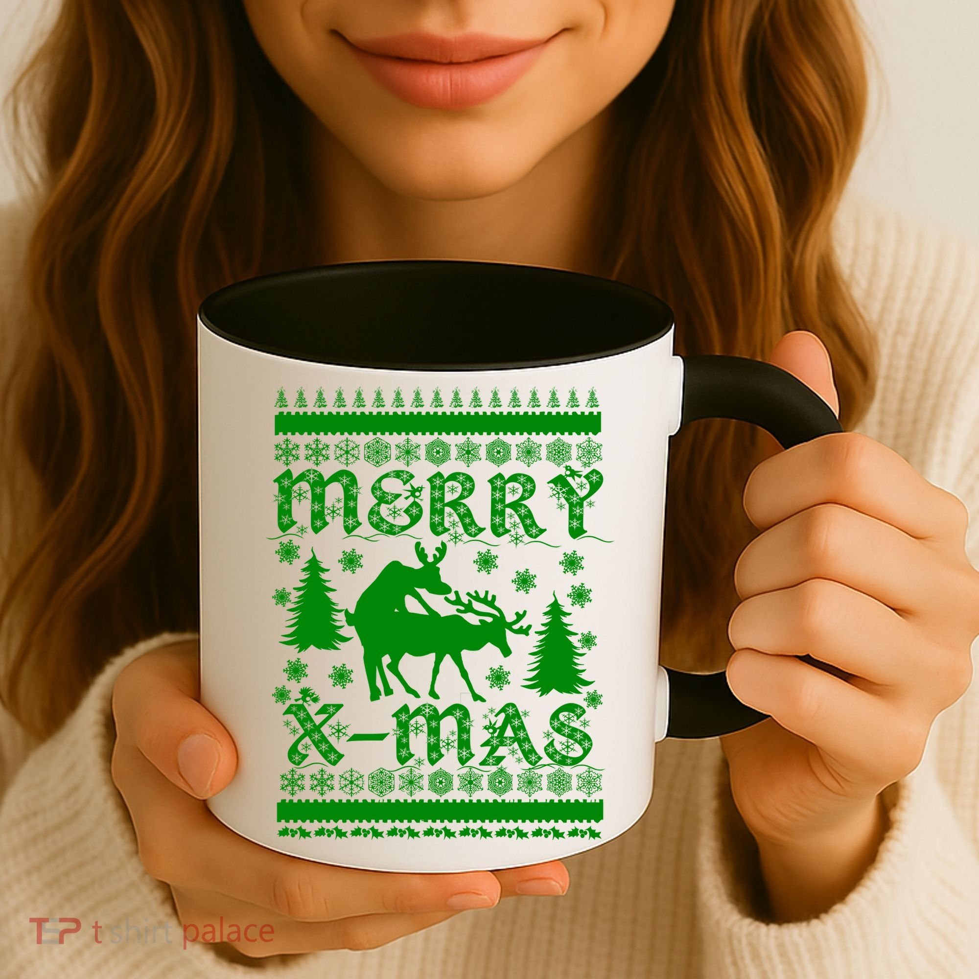 Ugly Christmas X-Mas Frisky Reindeer Humping Coffee Mug