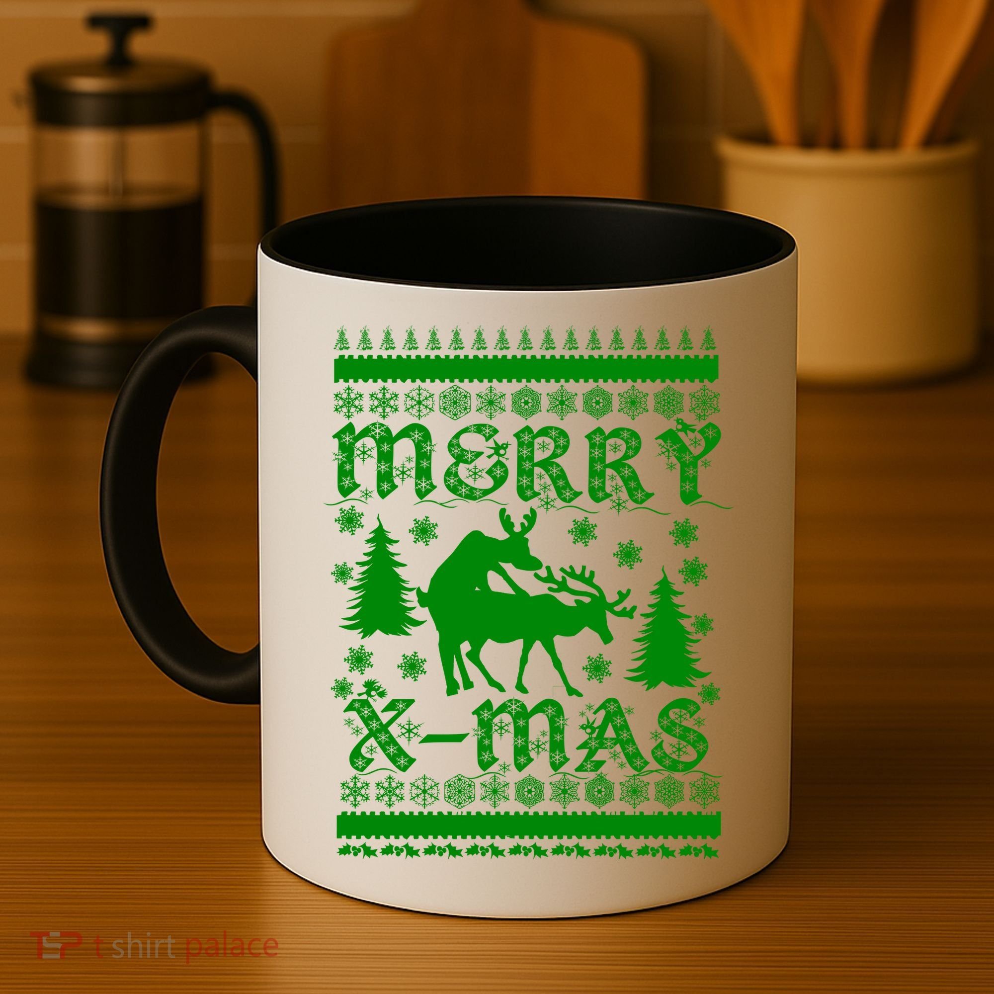 Ugly Christmas X-Mas Frisky Reindeer Humping Coffee Mug