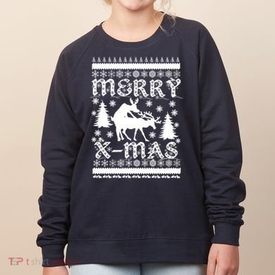 Ugly Christmas X-Mas Frisky Reindeer Humping Women's Sweatshirt