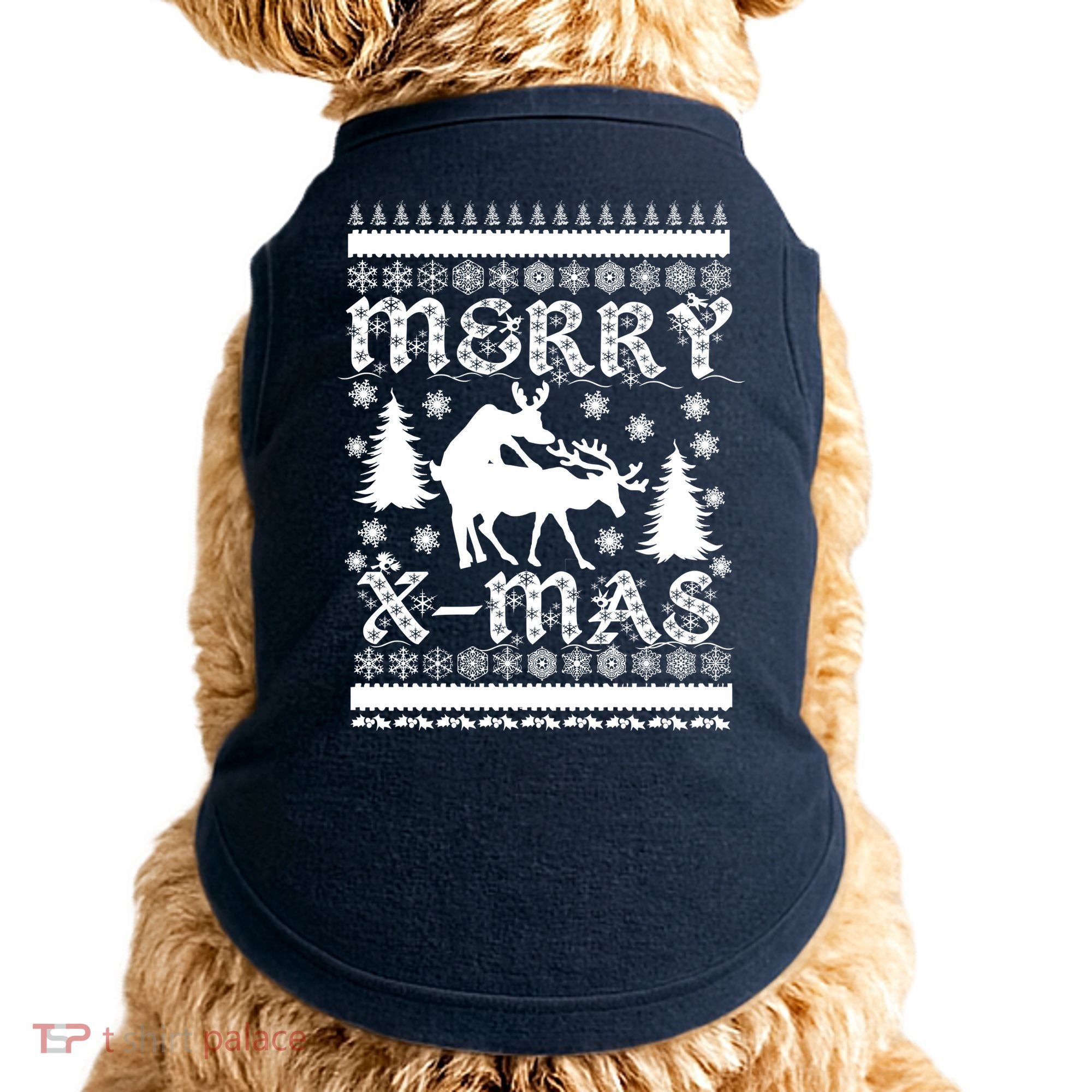 Ugly Christmas X-Mas Frisky Reindeer Humping Doggie Tank