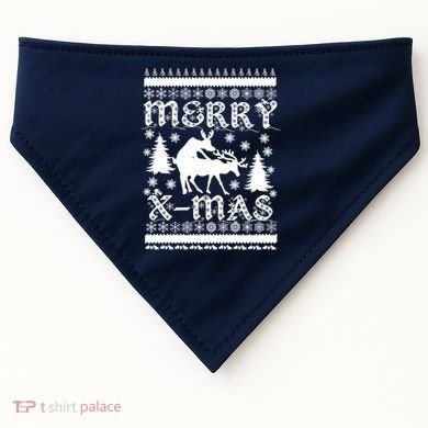 Ugly Christmas X-Mas Frisky Reindeer Humping USA-Made Doggie Bandana