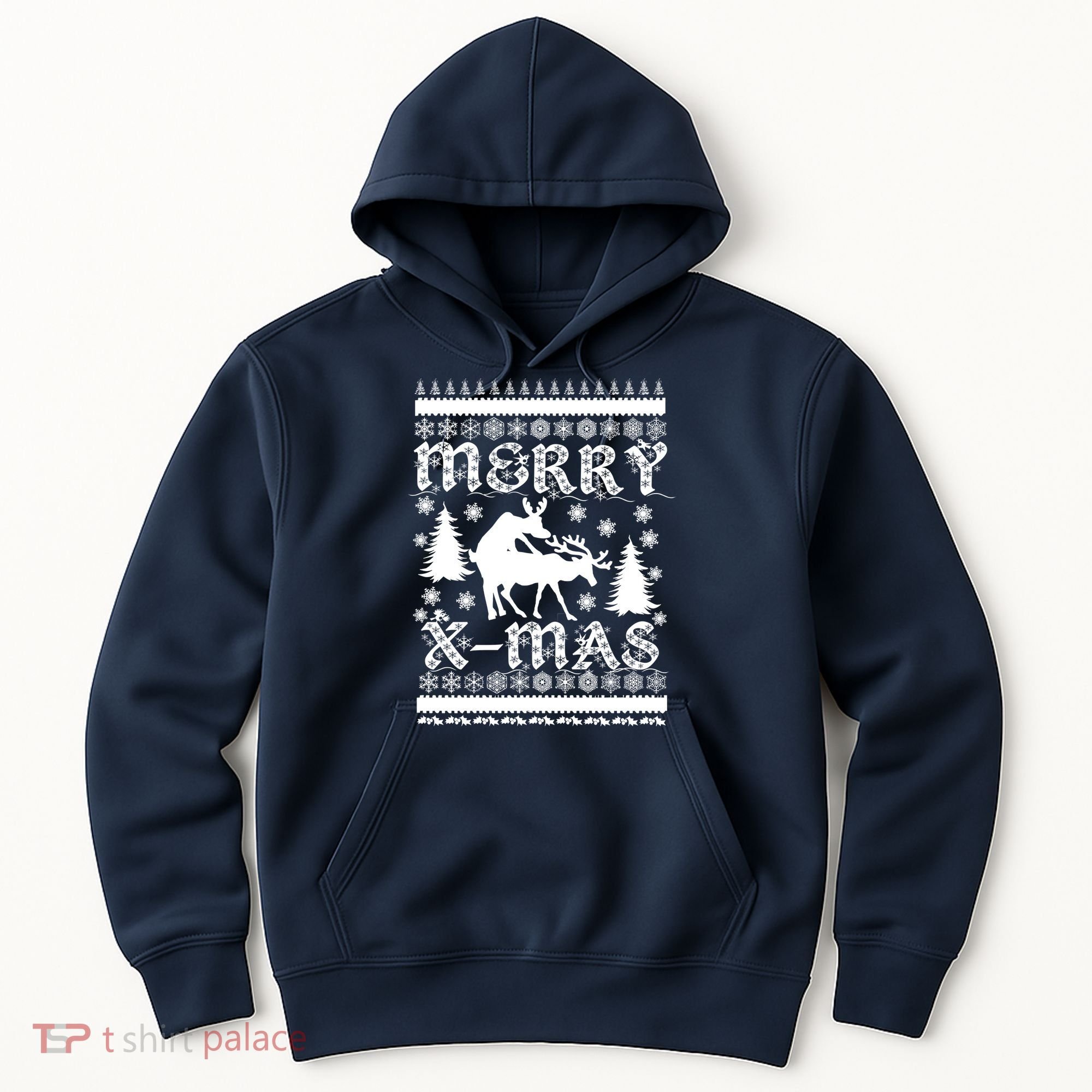 Ugly Christmas X-Mas Frisky Reindeer Humping Hoodie