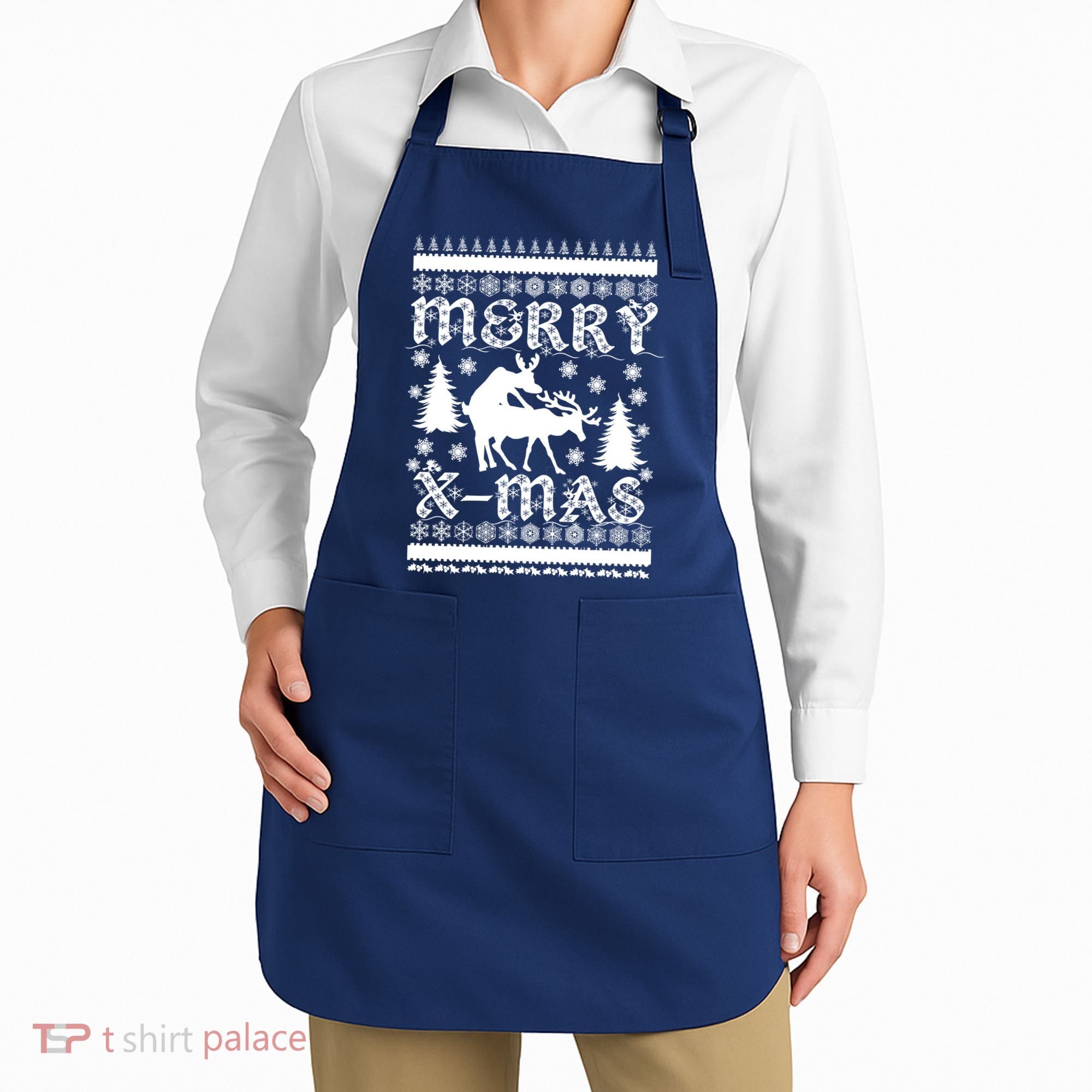 Ugly Christmas X-Mas Frisky Reindeer Humping Apron