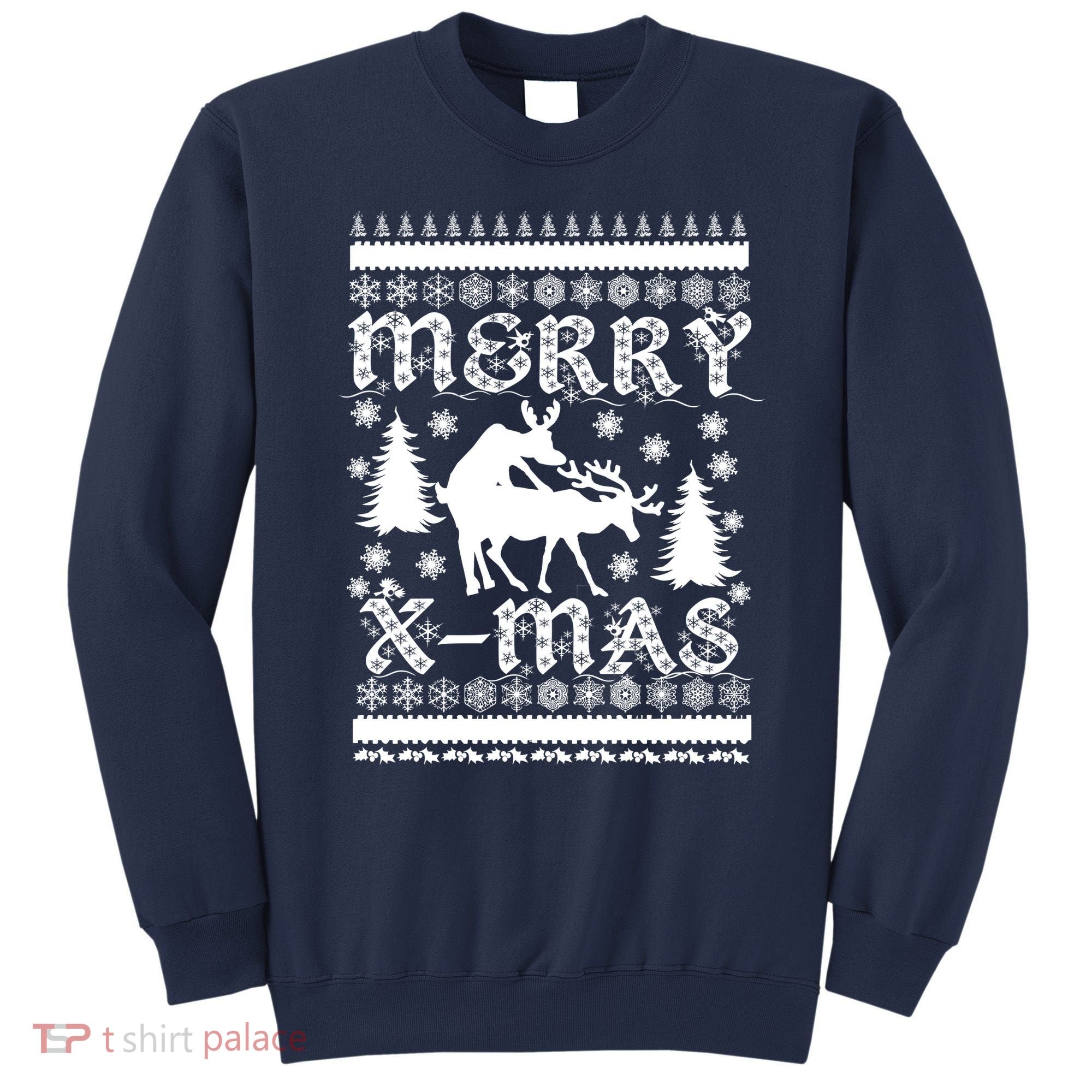 Ugly Christmas X-Mas Frisky Reindeer Humping Sweatshirt