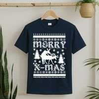 Ugly Christmas X-Mas Frisky Reindeer Humping T-Shirt thumb 2