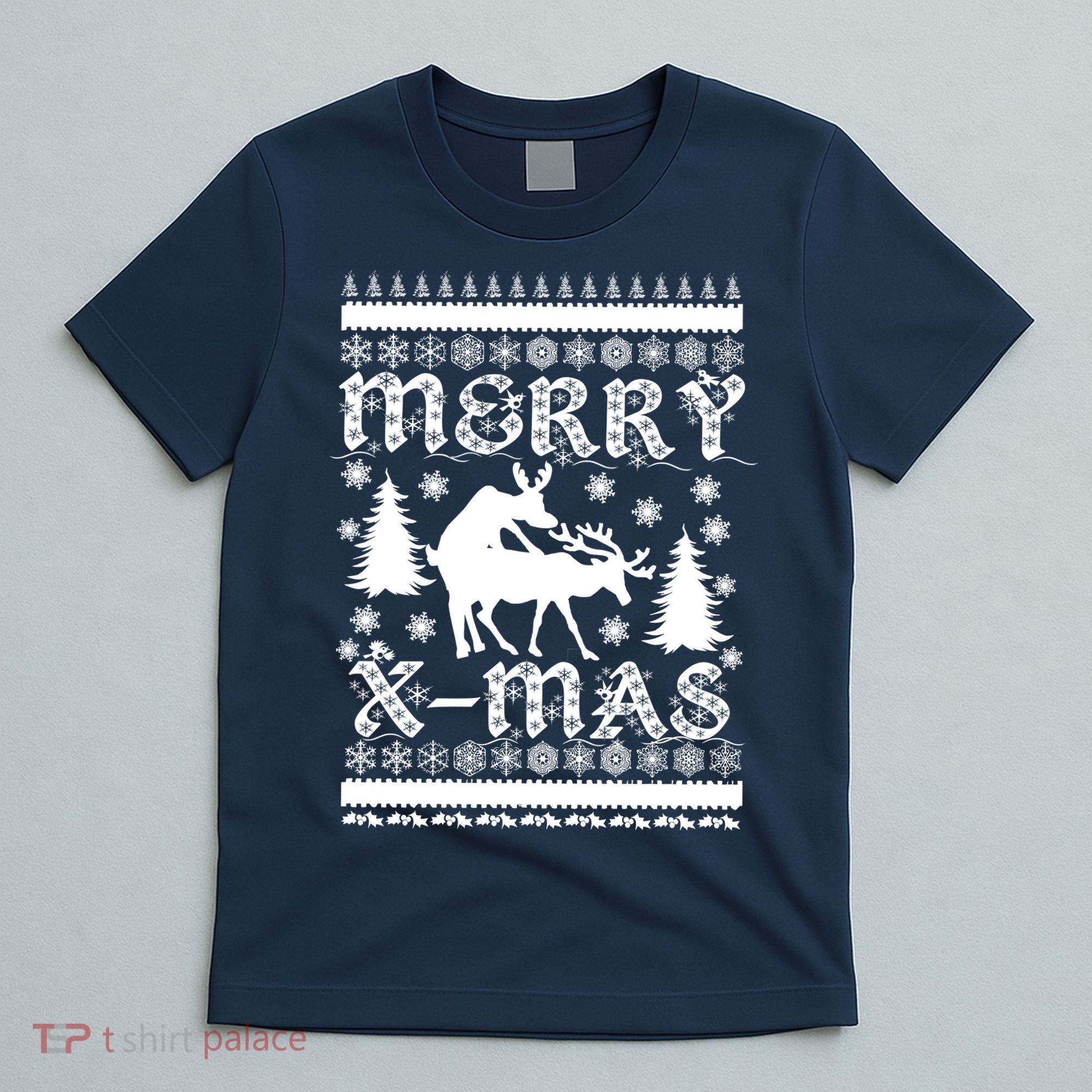 Ugly Christmas X-Mas Frisky Reindeer Humping T-Shirt