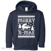 Ugly Christmas X-Mas Frisky Reindeer Humping Toddler Hoodie thumb 0
