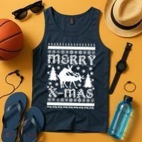 Ugly Christmas X-Mas Frisky Reindeer Humping Tank Top thumb 4