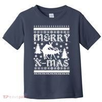 Ugly Christmas X-Mas Frisky Reindeer Humping Toddler T-Shirt thumb 0