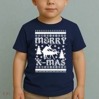 Ugly Christmas X-Mas Frisky Reindeer Humping Toddler T-Shirt thumb 2