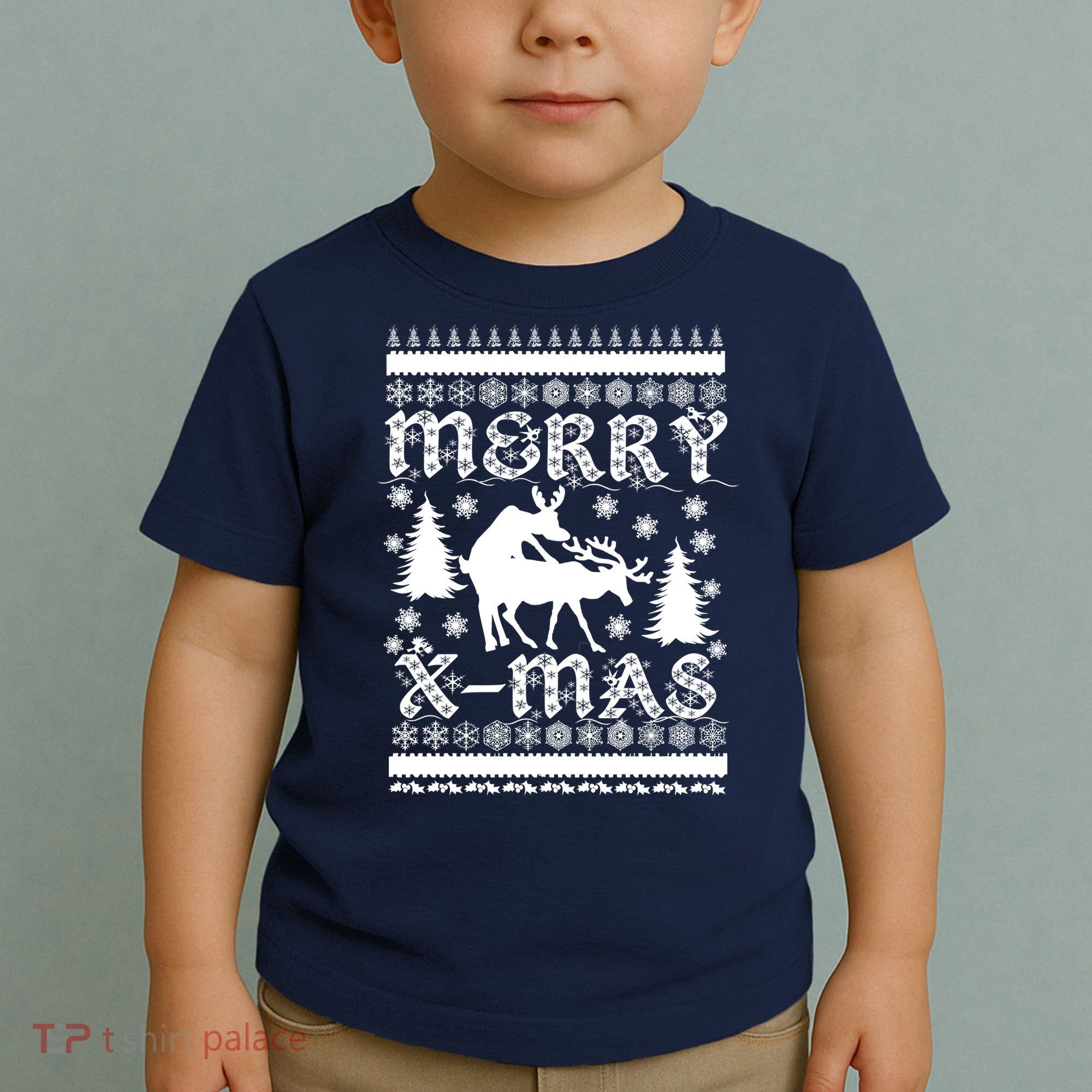 Ugly Christmas X-Mas Frisky Reindeer Humping Toddler T-Shirt