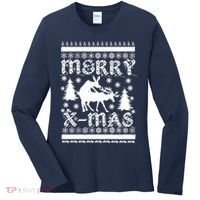 Ugly Christmas X-Mas Frisky Reindeer Humping Women's Long Sleeve Shirt thumb 0