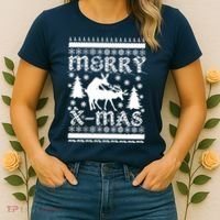 Ugly Christmas X-Mas Frisky Reindeer Humping Women's T-Shirt thumb 2
