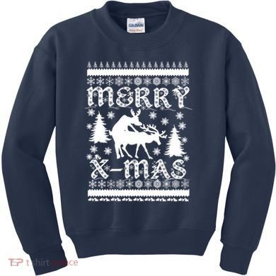 Ugly Christmas X-Mas Frisky Reindeer Humping Kids Sweatshirt