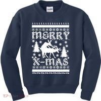 Ugly Christmas X-Mas Frisky Reindeer Humping Kids Sweatshirt thumb 0