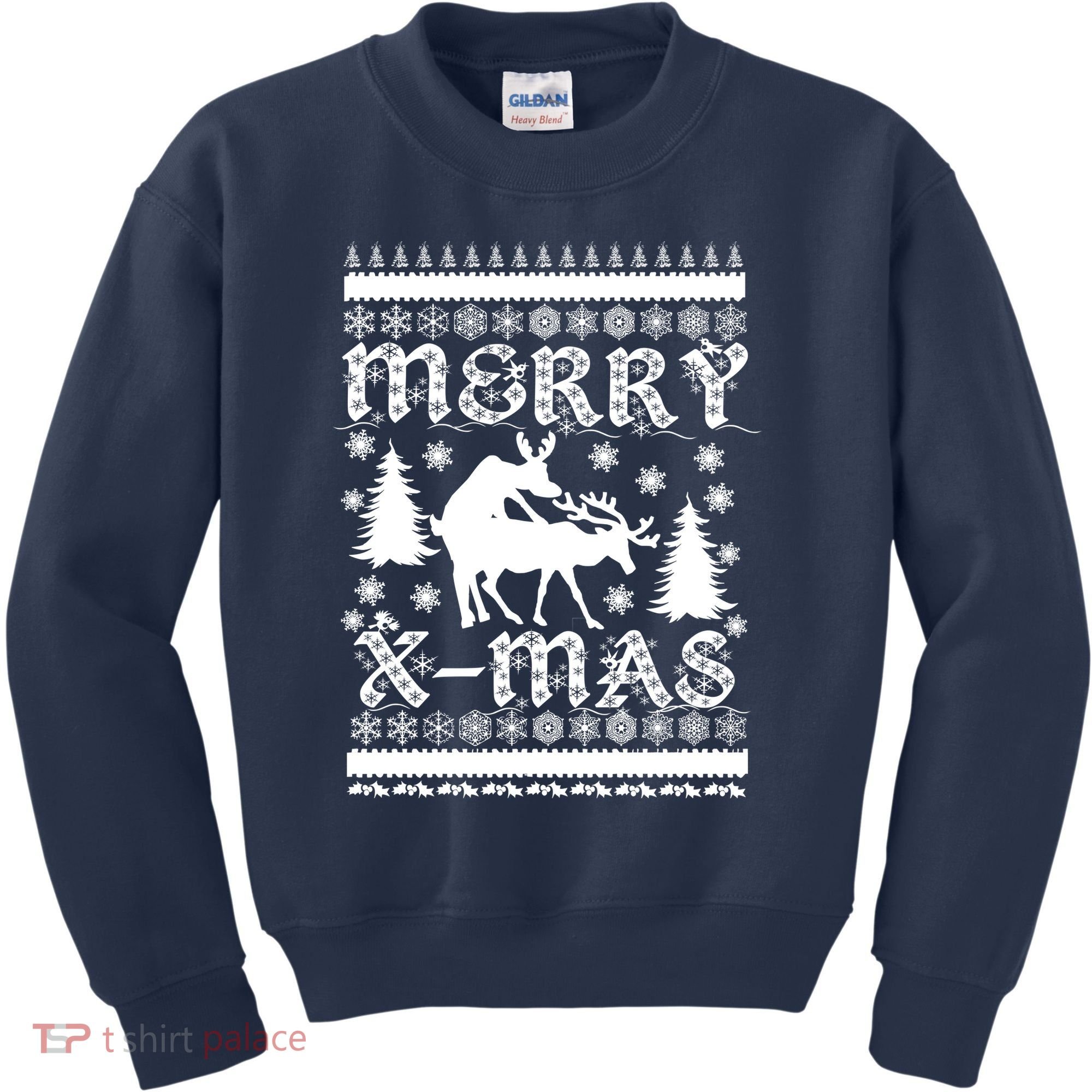 Ugly Christmas X-Mas Frisky Reindeer Humping Kids Sweatshirt