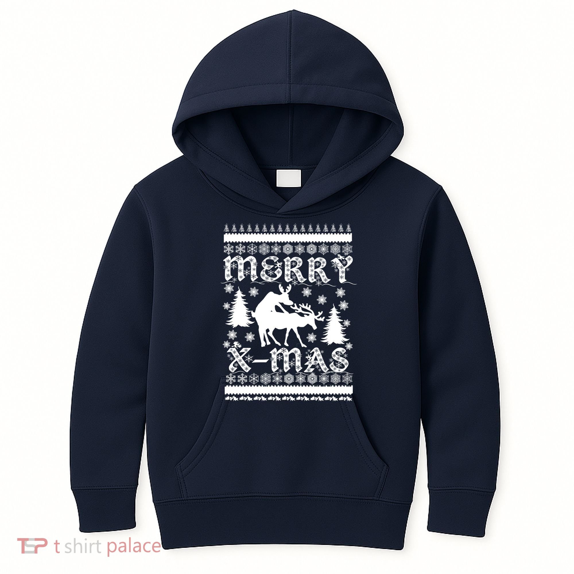 Ugly Christmas X-Mas Frisky Reindeer Humping Kids Hoodie