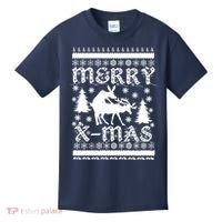 Ugly Christmas X-Mas Frisky Reindeer Humping Kids T-Shirt thumb 0