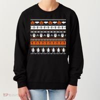 Ugly Halloween Sweater Black Cat Pumpkin Women's Sweatshirt thumb 0