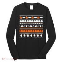 Ugly Halloween Sweater Black Cat Pumpkin Long Sleeve Shirt thumb 0