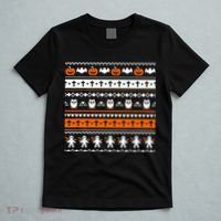 Ugly Halloween Sweater Black Cat Pumpkin T-Shirt thumb 5