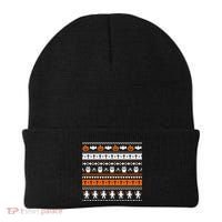 Ugly Halloween Sweater Black Cat Pumpkin Beanie thumb 0