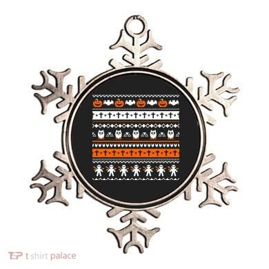Ugly Halloween Sweater Black Cat Pumpkin Ornament