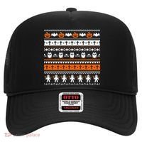 Ugly Halloween Sweater Black Cat Pumpkin Hat thumb 0