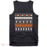 Ugly Halloween Sweater Black Cat Pumpkin Tank Top thumb 0