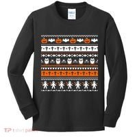 Ugly Halloween Sweater Black Cat Pumpkin Kids Long Sleeve Shirt thumb 0