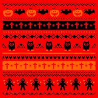 Ugly Halloween Sweater Black Cat Pumpkin Santa Hat thumb 1