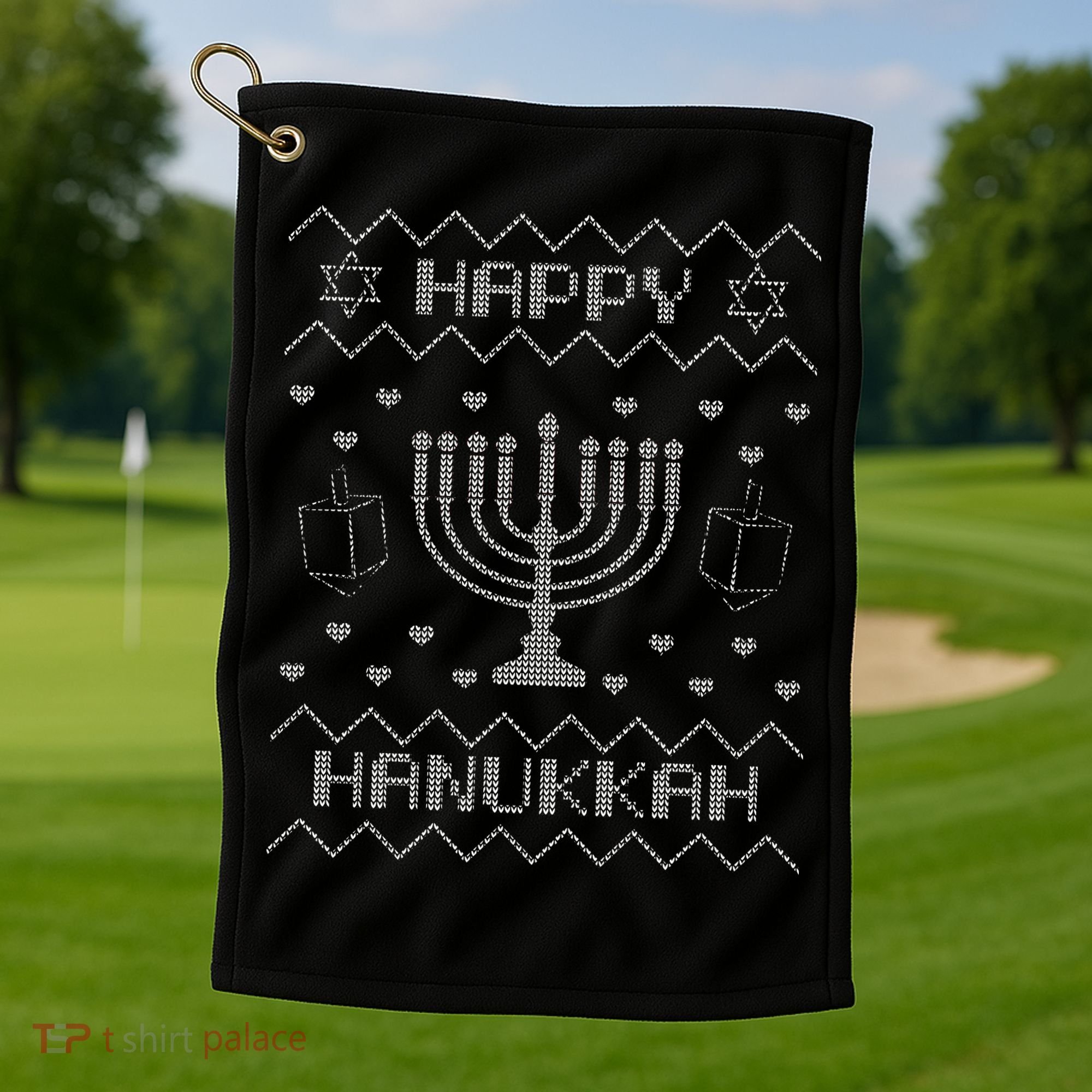 Ugly Hanukkah Sweater Golf Towel