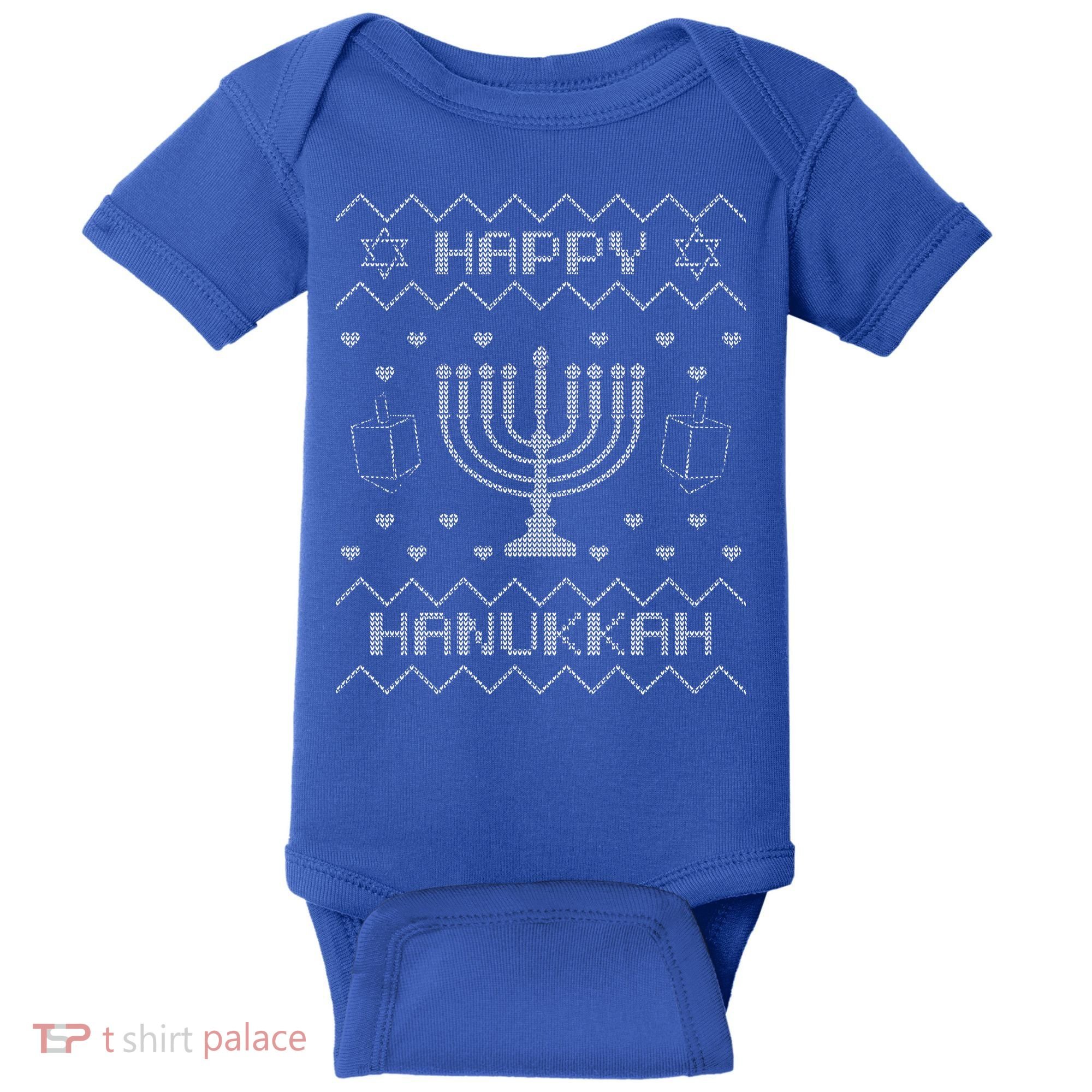 Ugly Hanukkah Sweater Baby Bodysuit