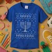 Ugly Hanukkah Sweater Kids T-Shirt thumb 3