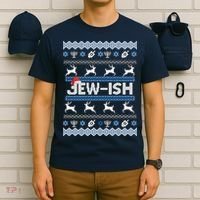 Ugly Hanukkah Sweater Jew-ish Santa T-Shirt thumb 6