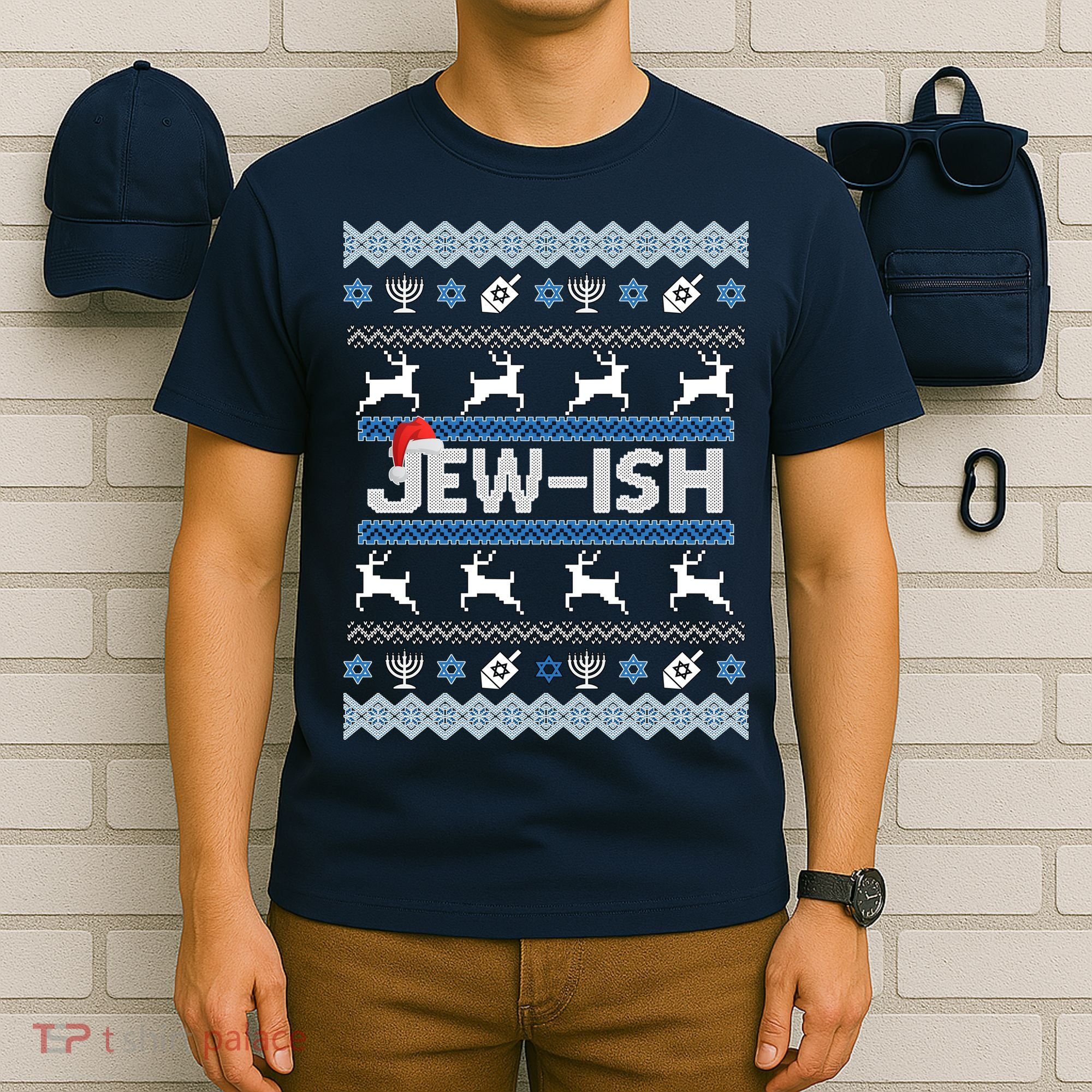 Ugly Hanukkah Sweater Jew-ish Santa T-Shirt