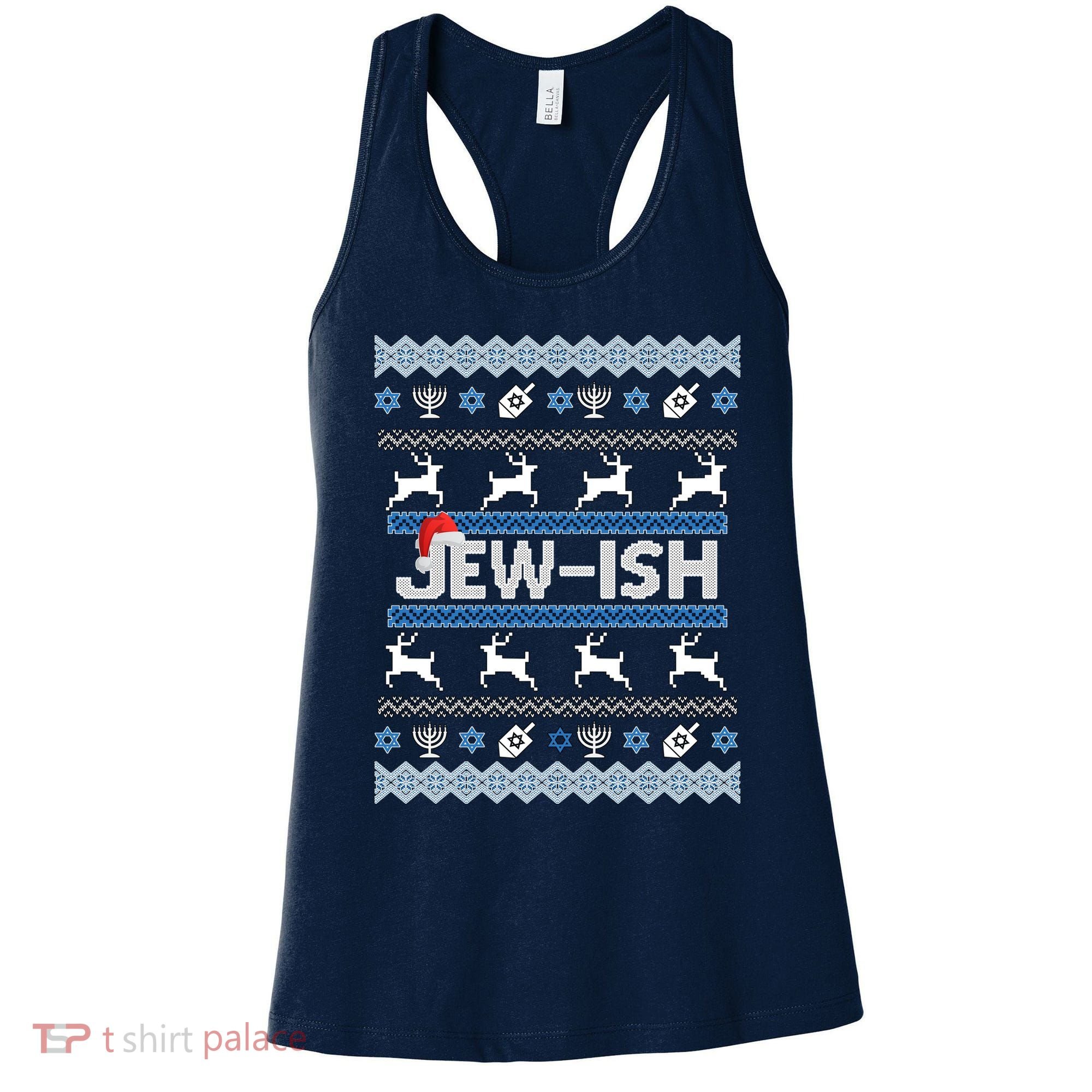Ugly Hanukkah Sweater Jew-ish Santa Women's Tank Top