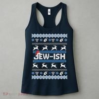 Ugly Hanukkah Sweater Jew-ish Santa Women's Tank Top thumb 3