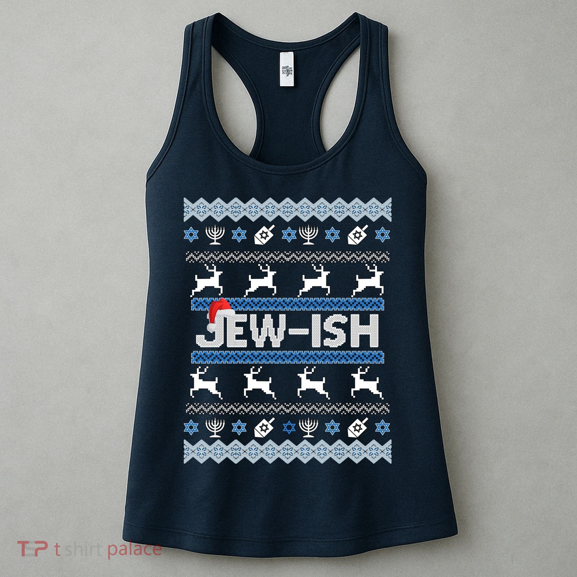 Ugly Hanukkah Sweater Jew-ish Santa Women's Tank Top
