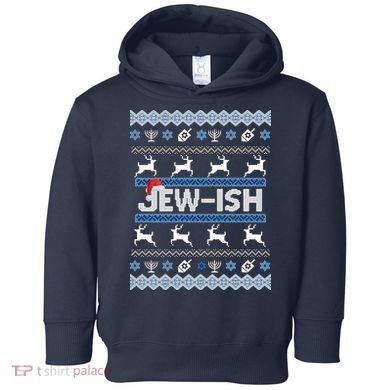 Ugly Hanukkah Sweater Jew-ish Santa Toddler Hoodie