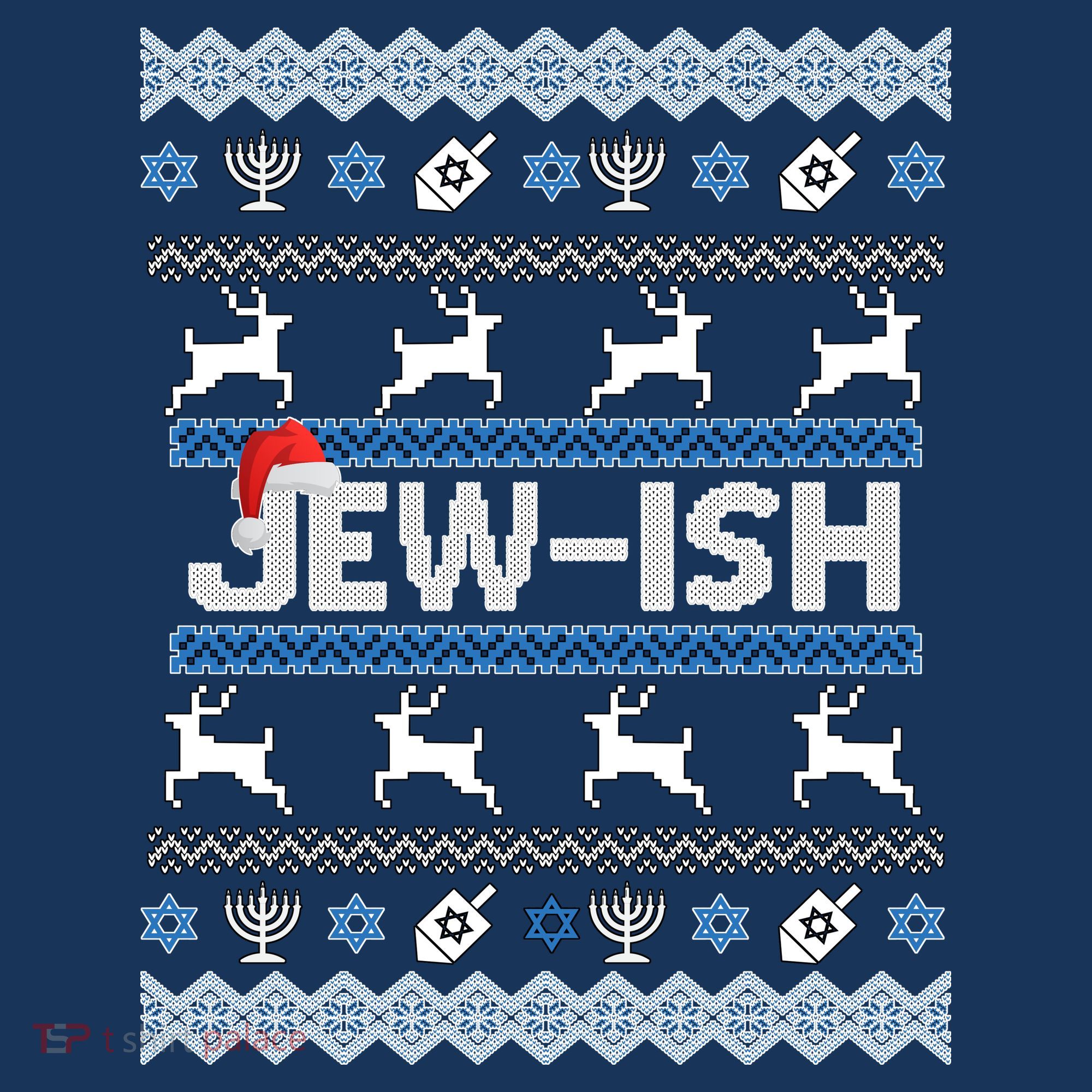 Ugly Hanukkah Sweater Jew-ish Santa Toddler Hoodie