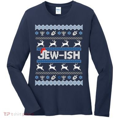 Ugly Hanukkah Sweater Jew-ish Santa Women's Long Sleeve Shirt