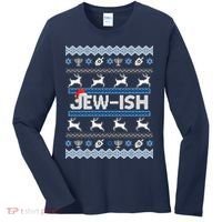Ugly Hanukkah Sweater Jew-ish Santa Women's Long Sleeve Shirt thumb 0