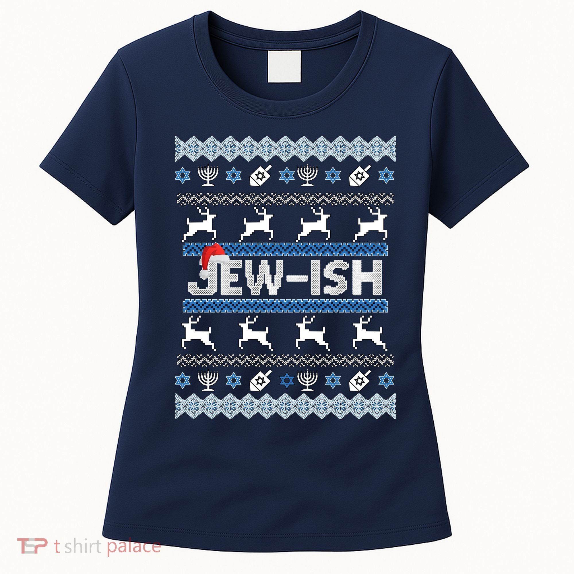 Ugly Hanukkah Sweater Jew-ish Santa Women's T-Shirt