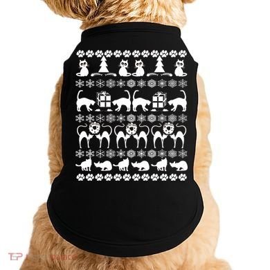 Ugly Kitty Cat Christmas Sweater Doggie Tank