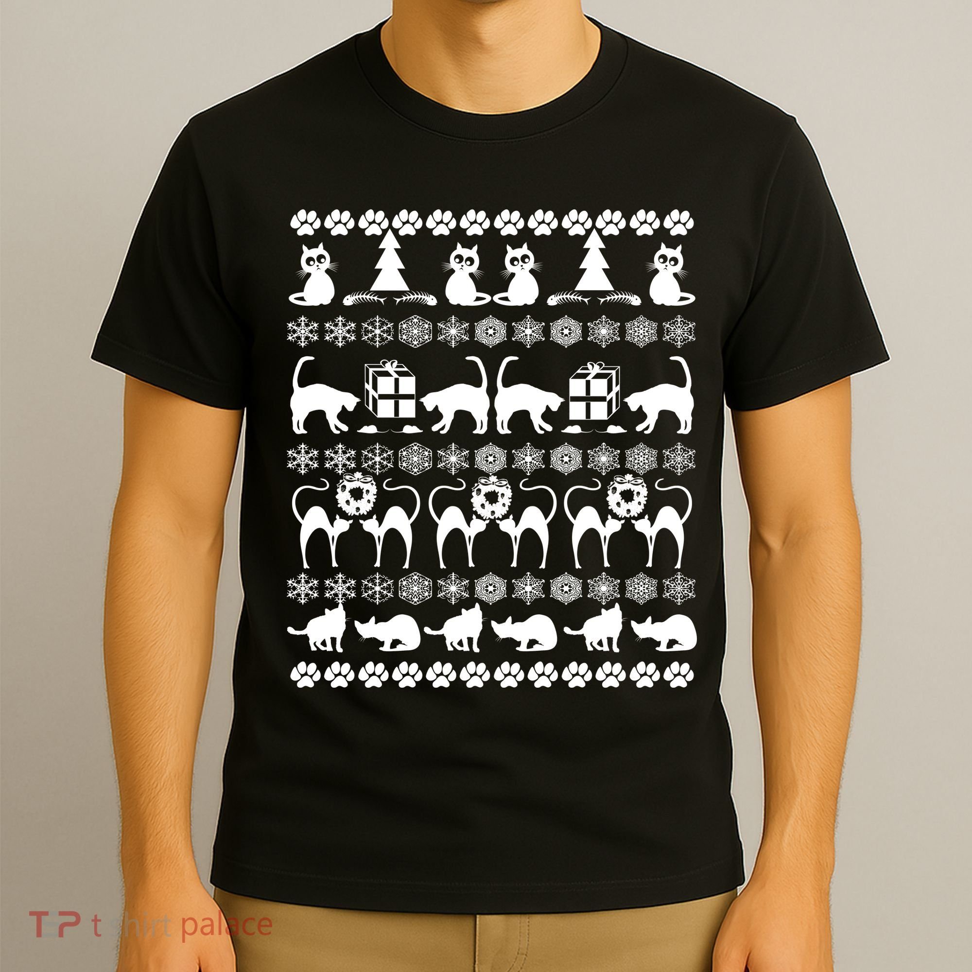 Ugly Kitty Cat Christmas Sweater T-Shirt
