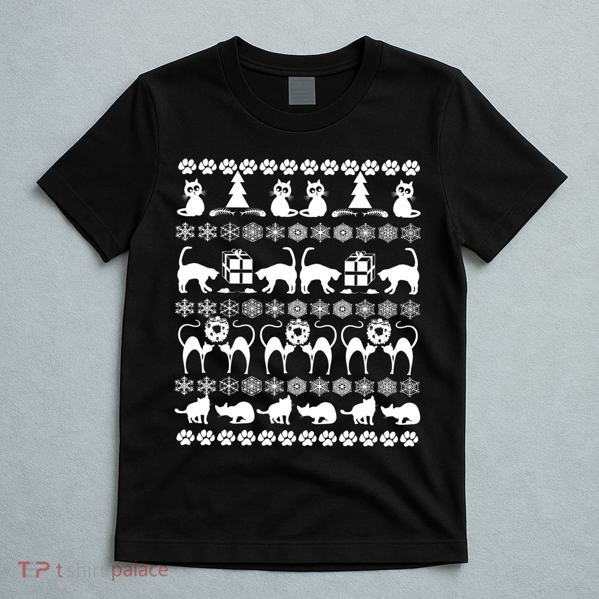 Ugly Kitty Cat Christmas Sweater T-Shirt