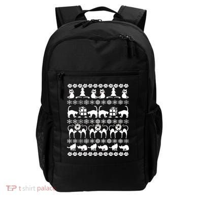 Ugly Kitty Cat Christmas Sweater Backpack
