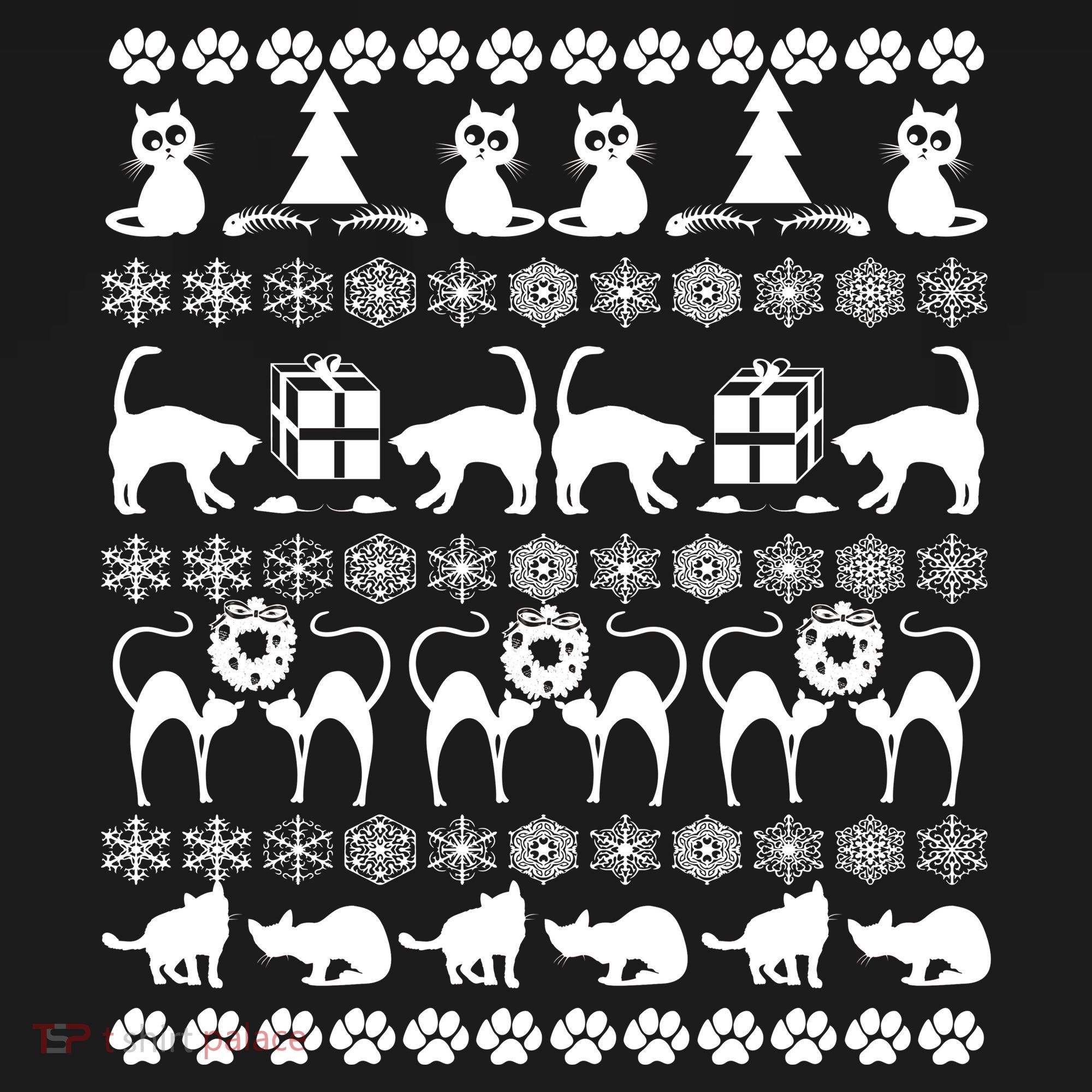 Ugly Kitty Cat Christmas Sweater Mousepad