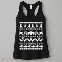 Ugly Kitty Cat Christmas Sweater Women's Tank Top thumb 3